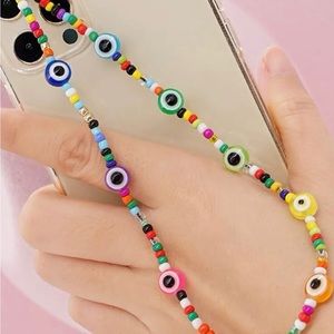 EVIL Eye Phone Charm Beaded Lanyard